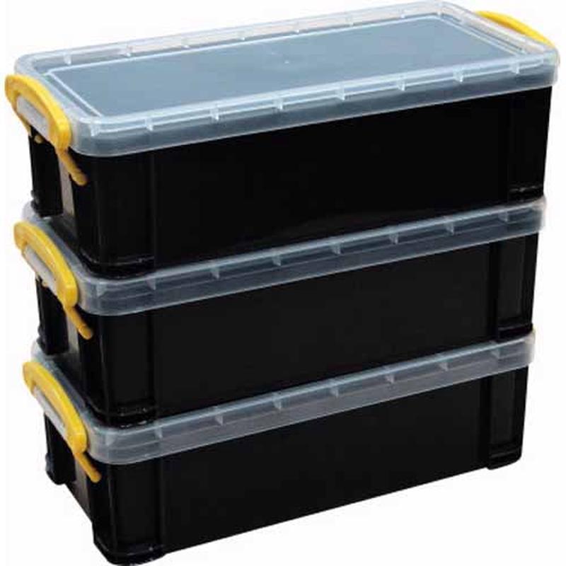 Tuffbox TinyTuff Plastic Storage Boxes L: 210mm, W: 105mm D: 65mm Pack of 3