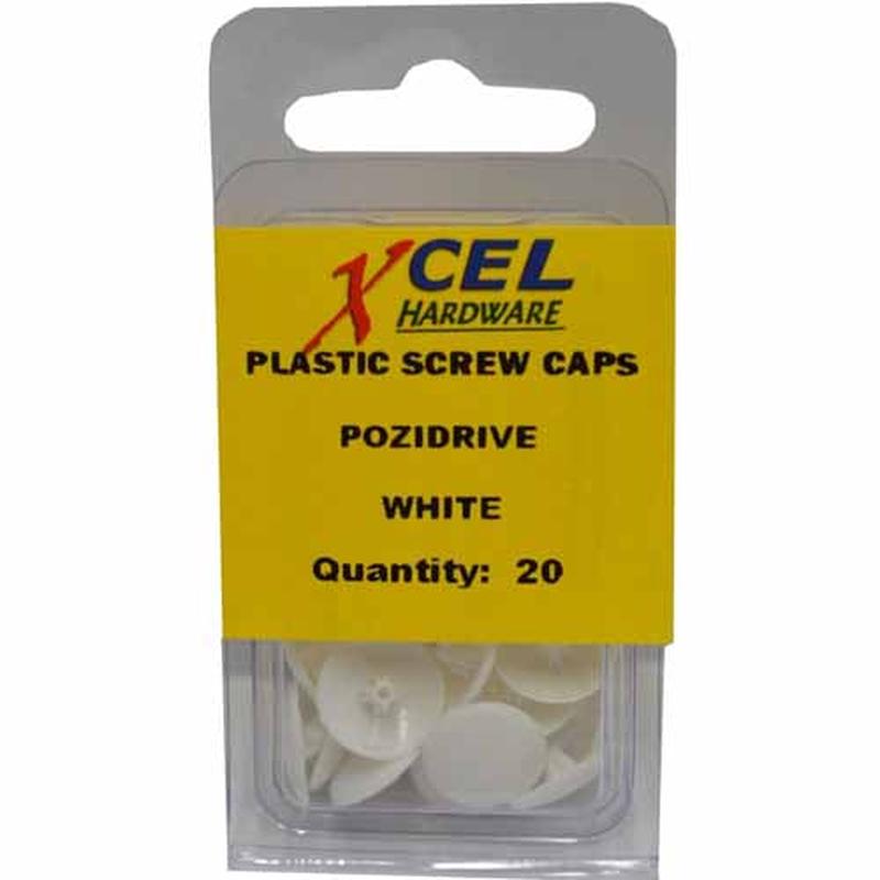 Xcel Plastic Pozi Screw Caps 12.5mm White