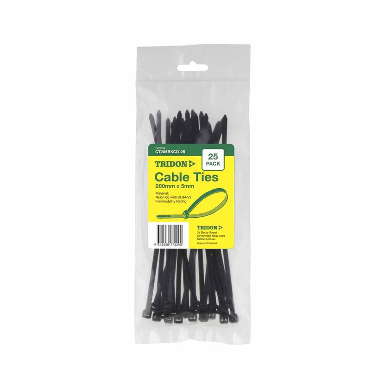 Tridon Cable Ties 200 x 5mm Black