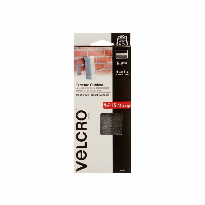VELCRO Brand Extreme Outdoor Strips 25 x 101mm Grey