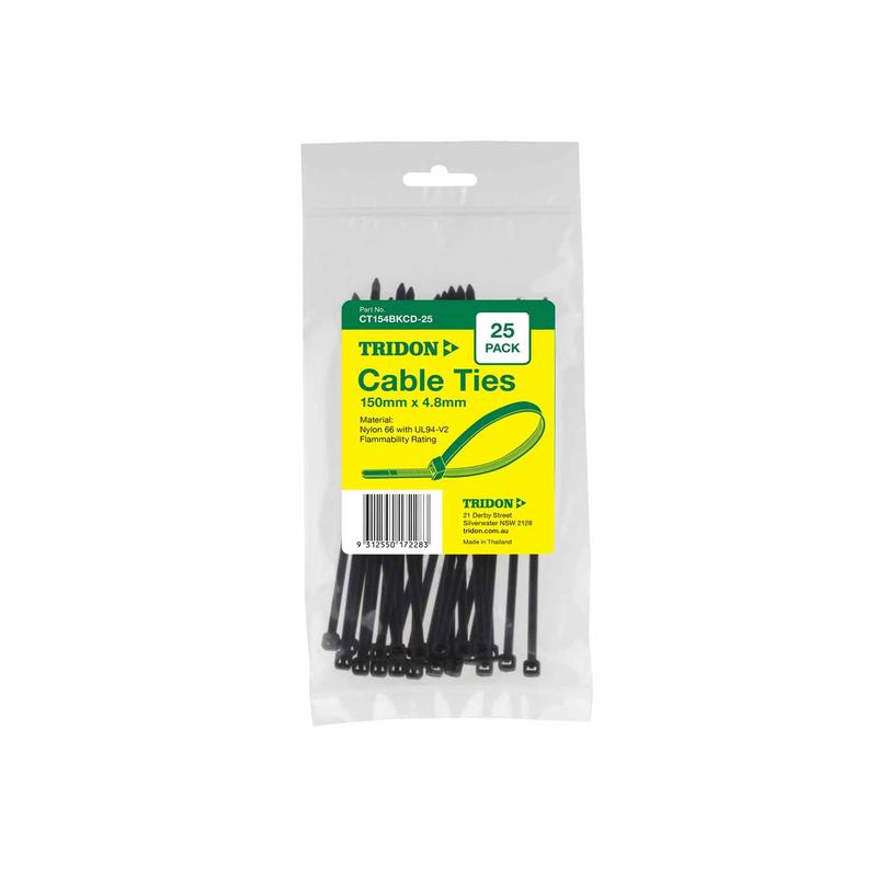 Tridon Cable Ties 150 x 3.6mm Black