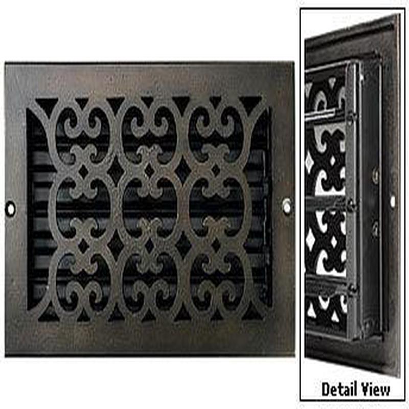 Hamilton Sinkler Decorative Cast Bronze Scroll Vent Wall Register - 8x8in. (Bronze Patina)WVT808-BP