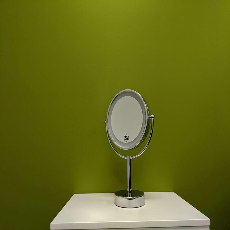 8.5\" Double Sided Lighted Freestanding Mirror