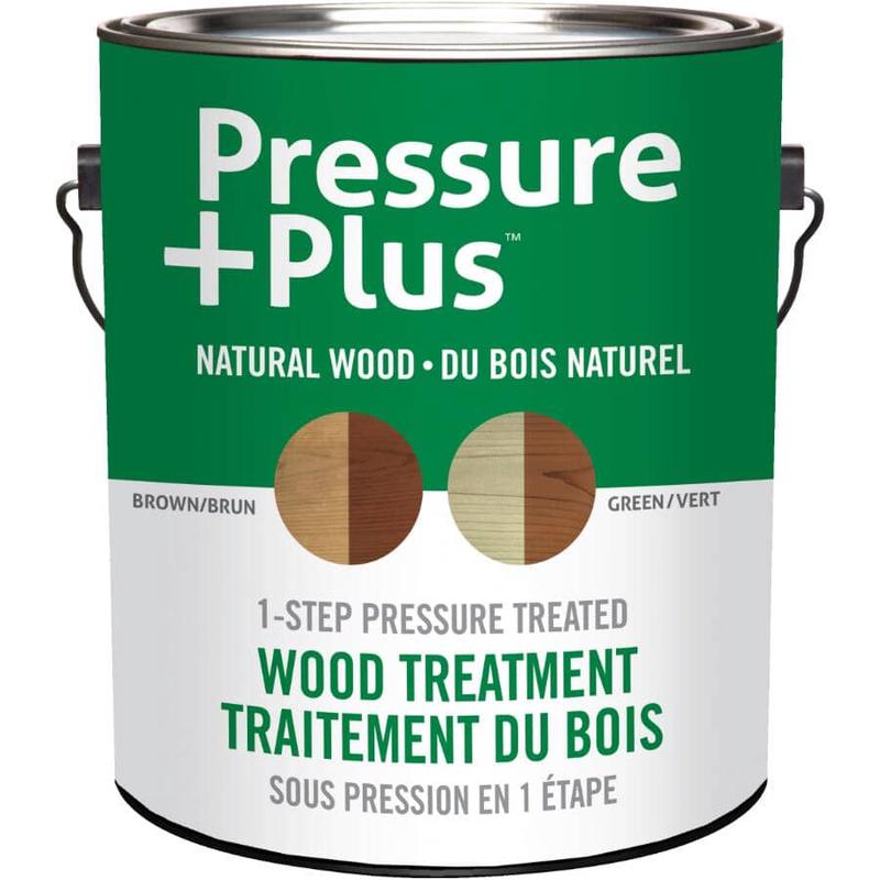 1 Step Pressure Treated Wood Treatment - Regular Brown, 3.78 L