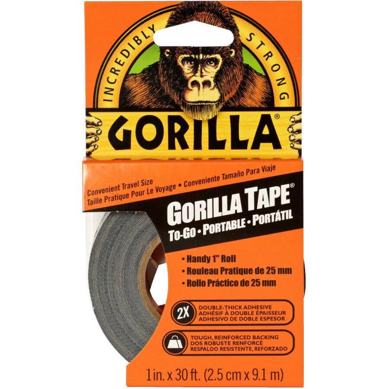 1\" x 30\' (2.5 cm x 9.1 m) Black Duct Tape To Go