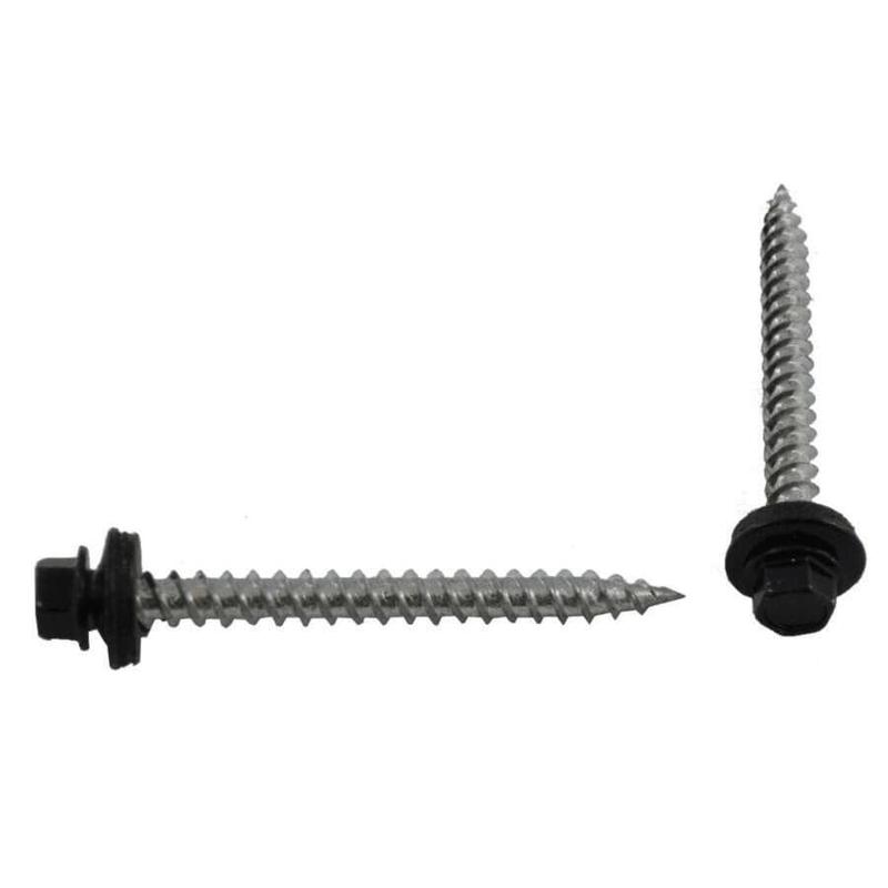 #10 x 2\" Black Roofing Screws - QC262, 100 Pack