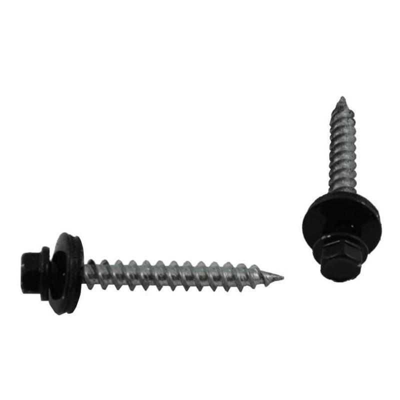 #10 x 1-1/2\" Black Roofing Screws - QC262, 100 Pack