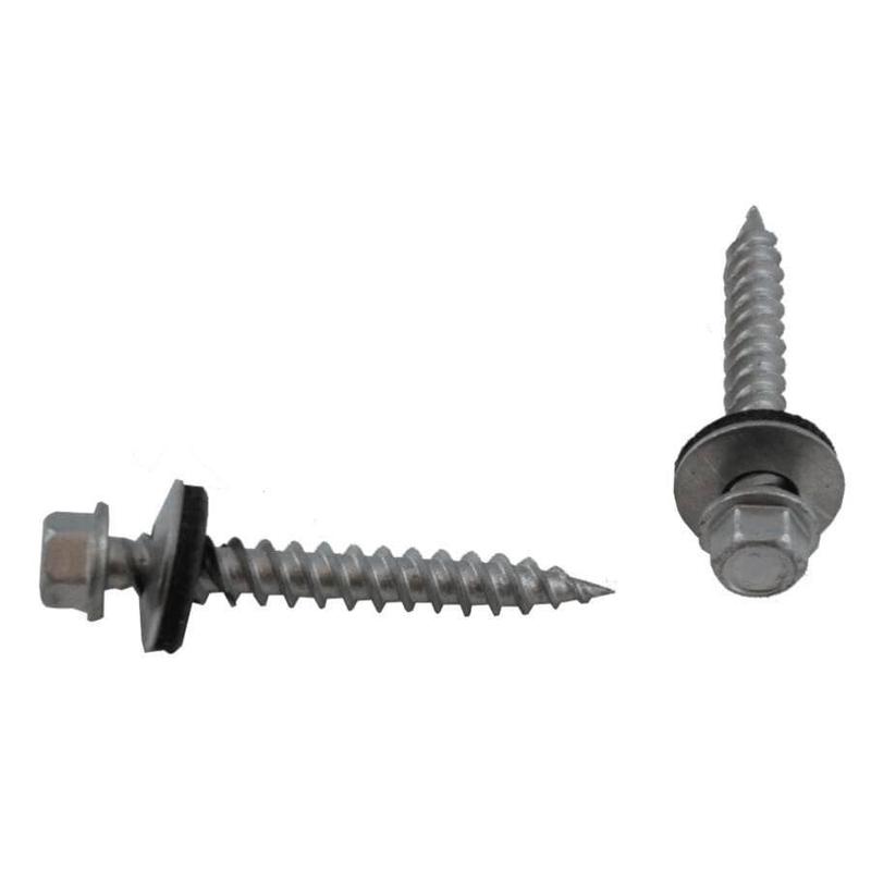 #10 x 1-1/2\" Silver Roofing Screws - 100 Pack