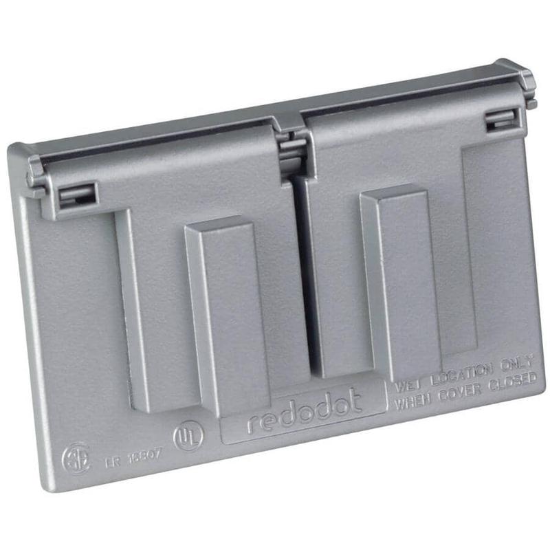 1 Gang Weatherproof Silver Receptacle Cover