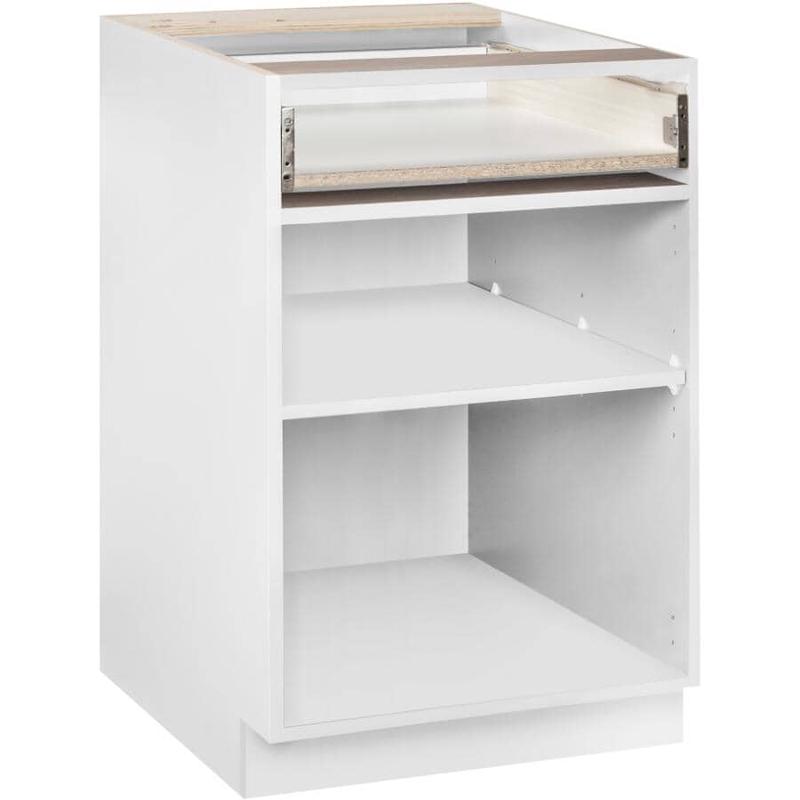 1 Door and 1 Drawer Knockdown Base Cabinet - White, 24\"