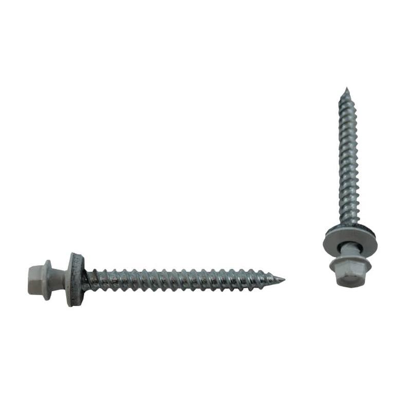 #10 x 2\" White Roofing Screws - QC317, 100 Pack