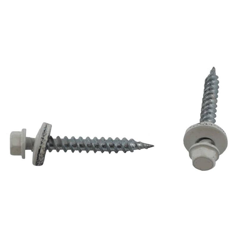 #10 x 1-1/2\" White Roofing Screws - QC317, 100 Pack