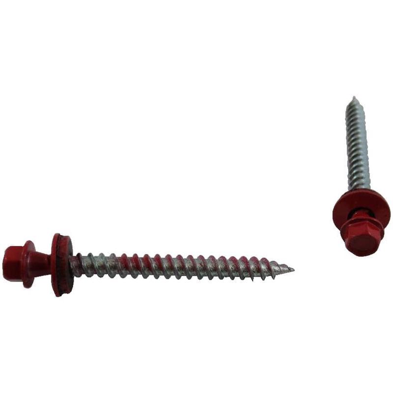 #10 x 2\" Red Roofing Screws - QC386, 400 Pack