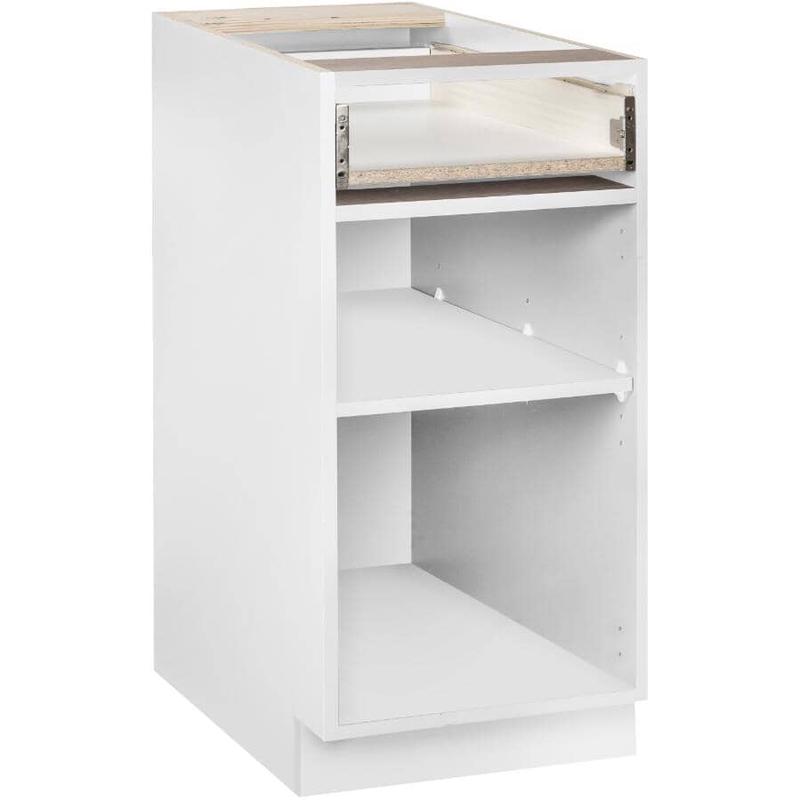 1 Door and 1 Drawer Knockdown Base Cabinet - White, 15\"