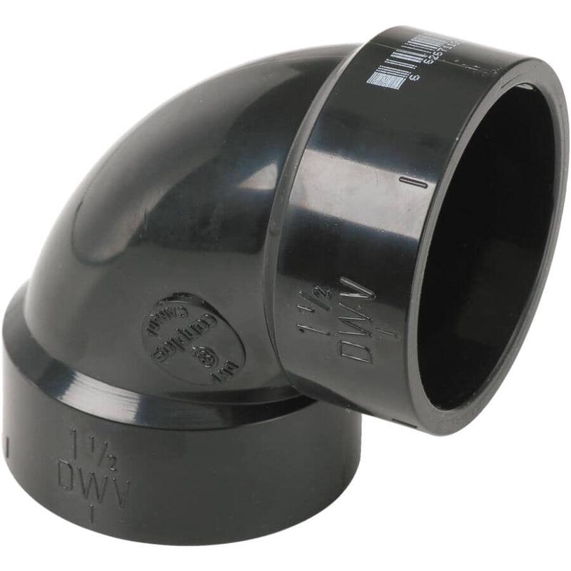 1-1/2\" Hub x Hub ABS 90 Degree Elbow