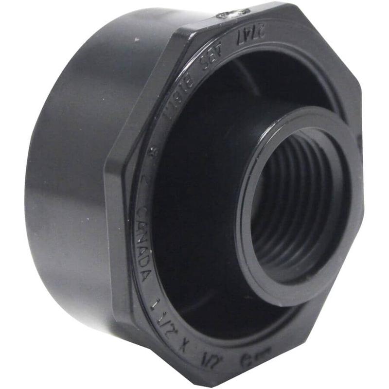 1-1/2\" Spigot x 1/2\" FPT Socket ABS Flush Fitting Bushing