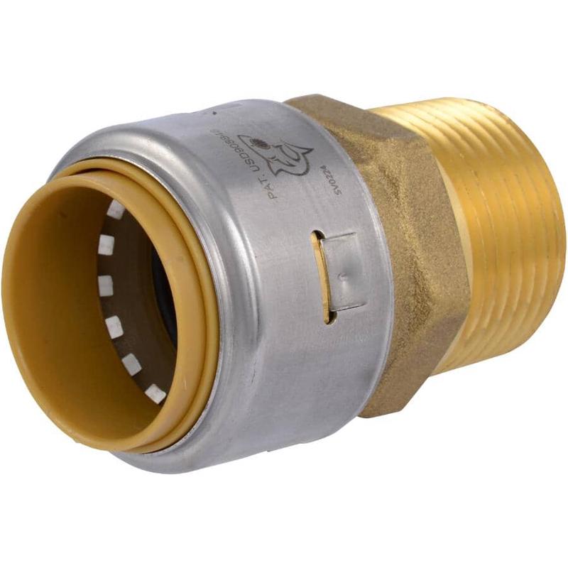 1\" Push Fit x 1\" MPT Brass Adapter