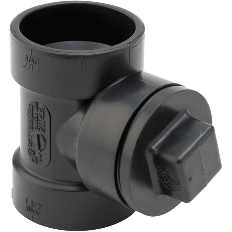 1-1/2\" Hub x Hub ABS Cleanout Tee with Plug