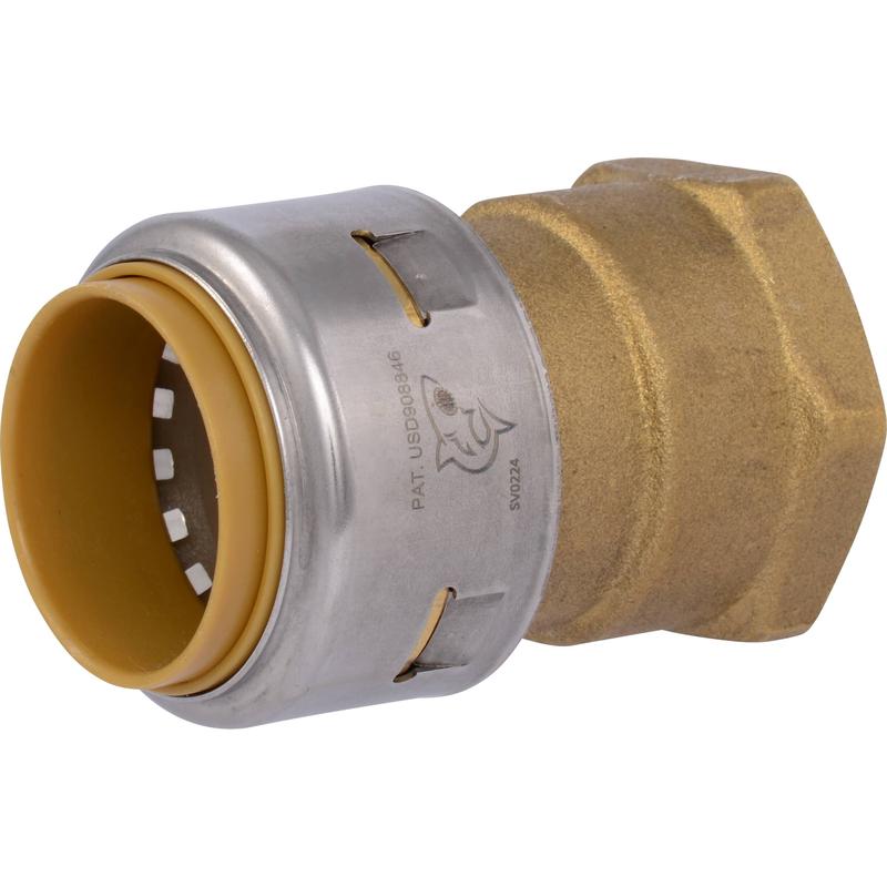 1\" Push Fit x 1\" FPT Brass Adapter