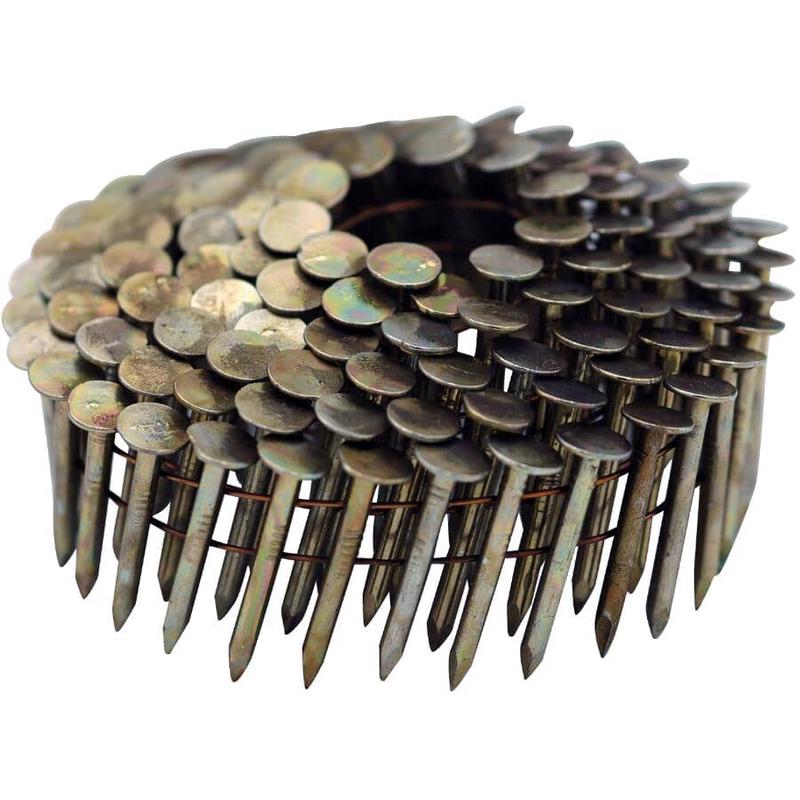 1-1/4\" 0.120 Gauge EG Coil Roofing Nails - 15 Degree, 7200 Pack