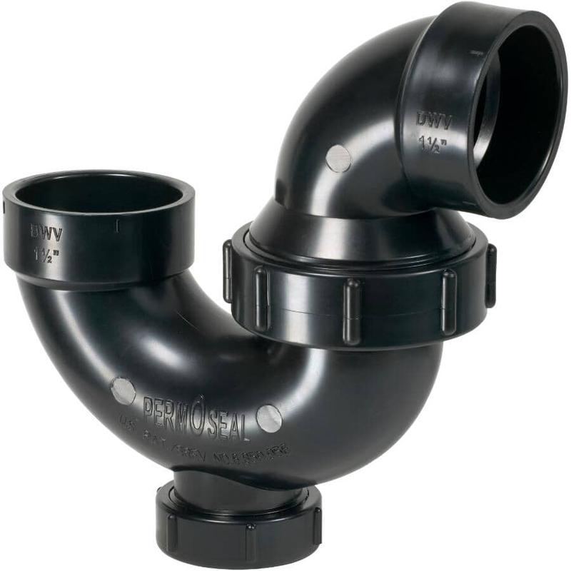 1-1/2\" Hub x Hub ABS PermOseal P-Trap with Cleanout & Union Connection
