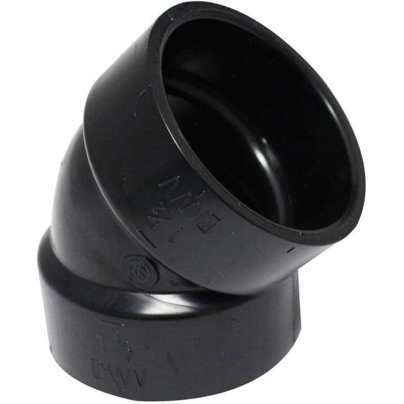 1-1/2\" Hub x Hub ABS 45 Degree Elbow