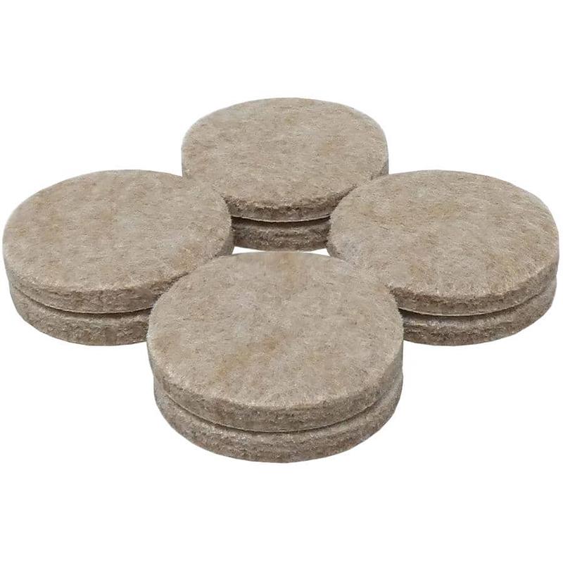 1-1/2\" Round Heavy Duty Felt Pads - 8 Pack