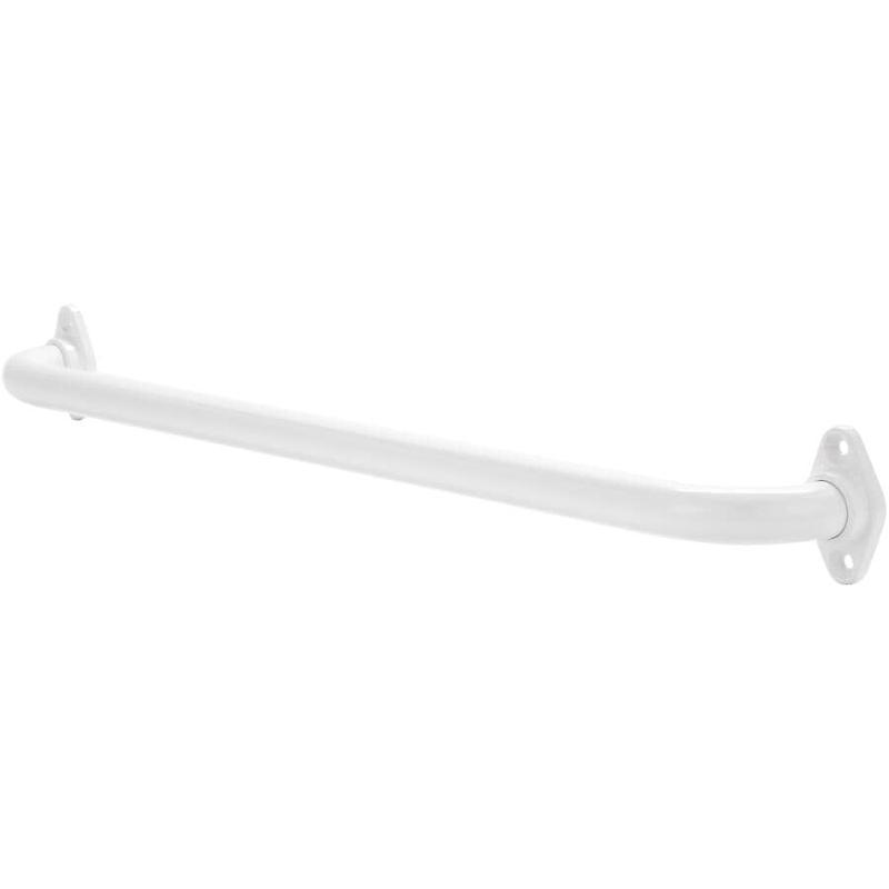 1\" x 24\" Safety Grab Bar - with Adjustable Flanges, White
