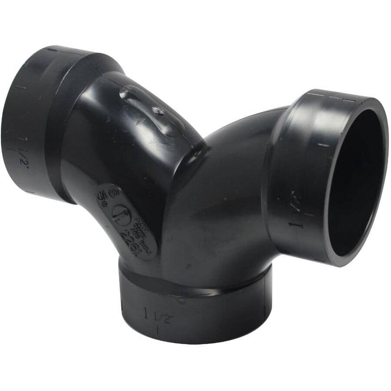 1-1/2\" Hub x Hub x Hub ABS 90 Degree 3 Way Elbow