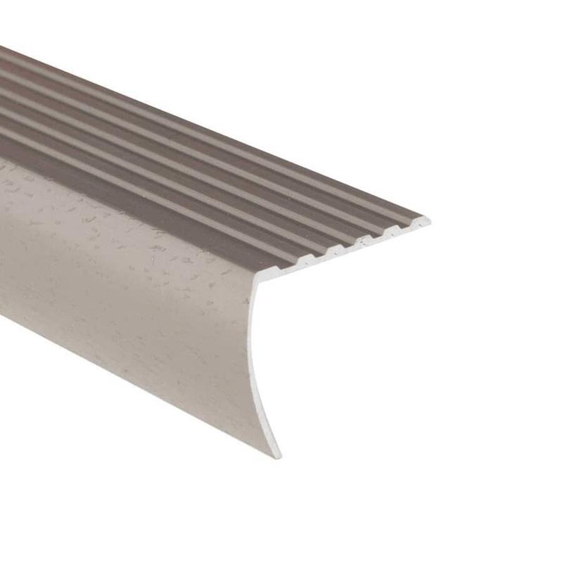 1-3/8\" x 6\' Hammered Silver Stair Nose Moulding