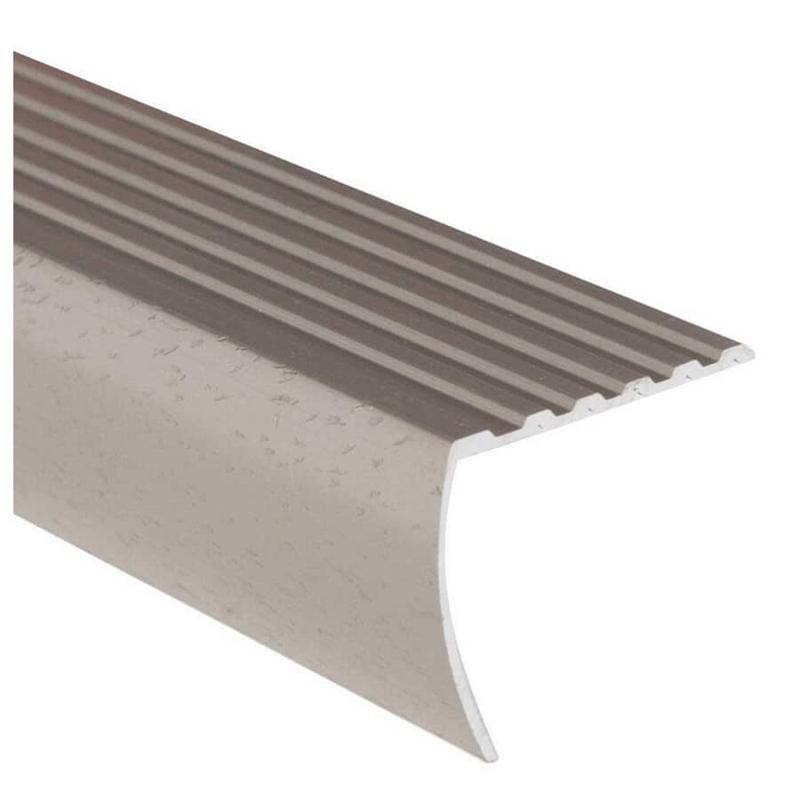 1-3/8\" x 3\' Hammered Silver Stair Nose Moulding