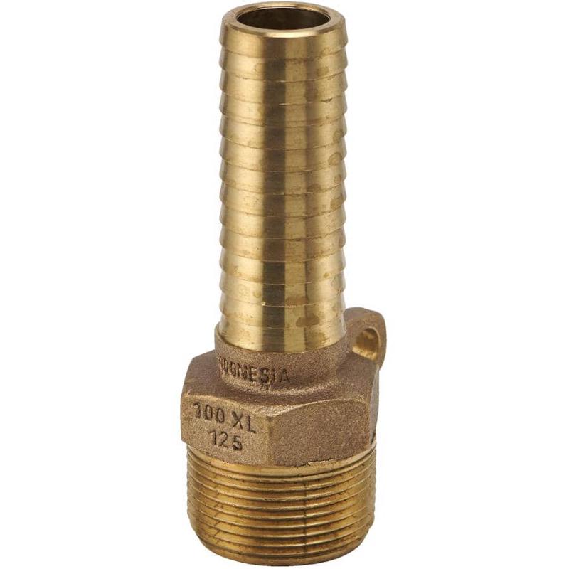 1-1/4\" MPT x 1\" Insert Brass Adapter with Built in Eye
