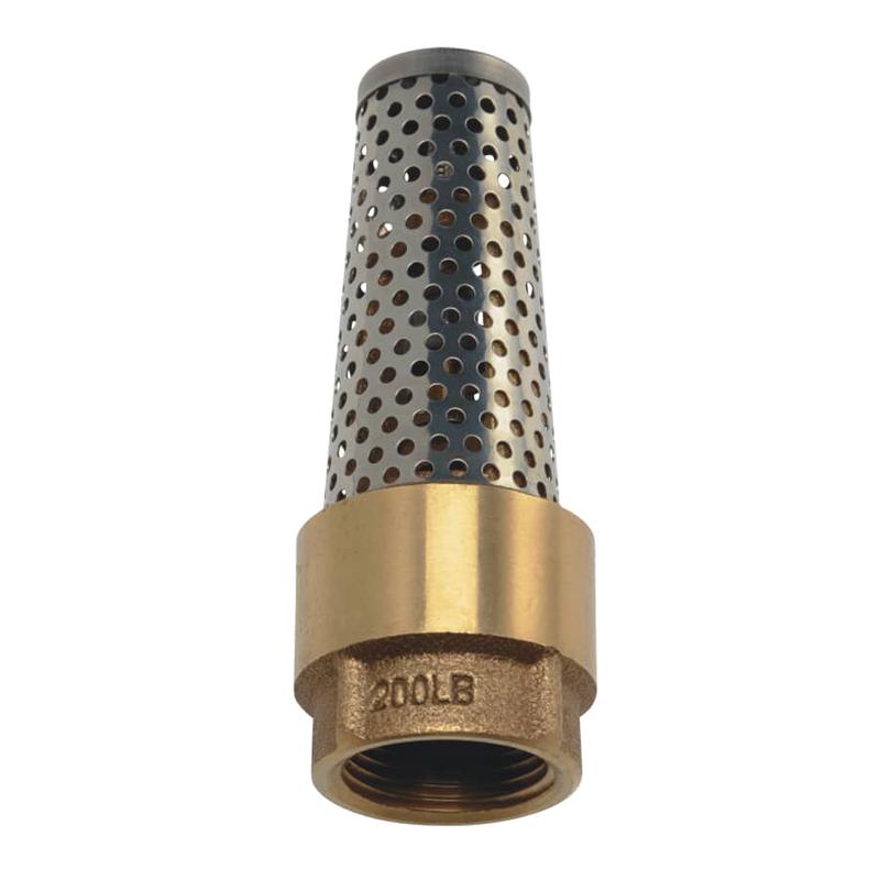 1-1/4\" Foot Valve - Brass & Stainless Steel