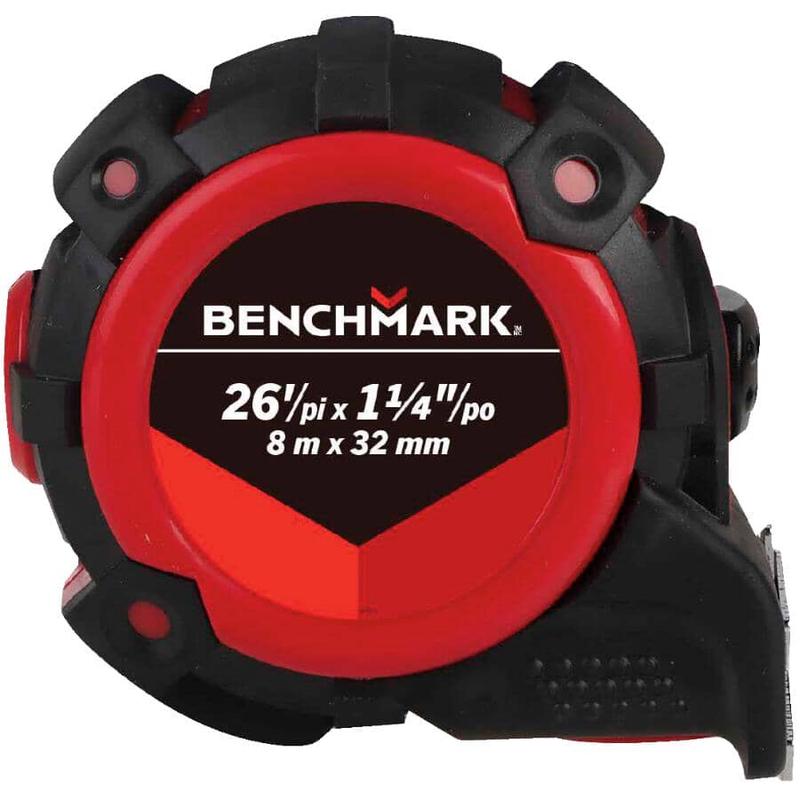 1-1/4\" x 26\'/8 m Double Sided Wide Blade Tape Measure