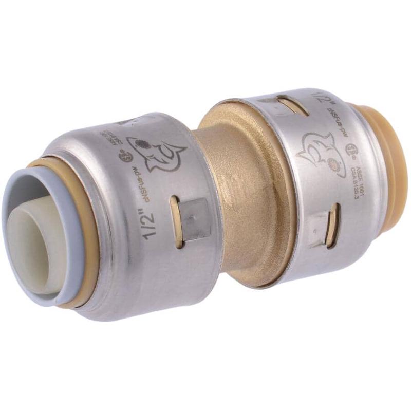 1/2\" Push Fit Brass Polybutylene Conversion Coupling