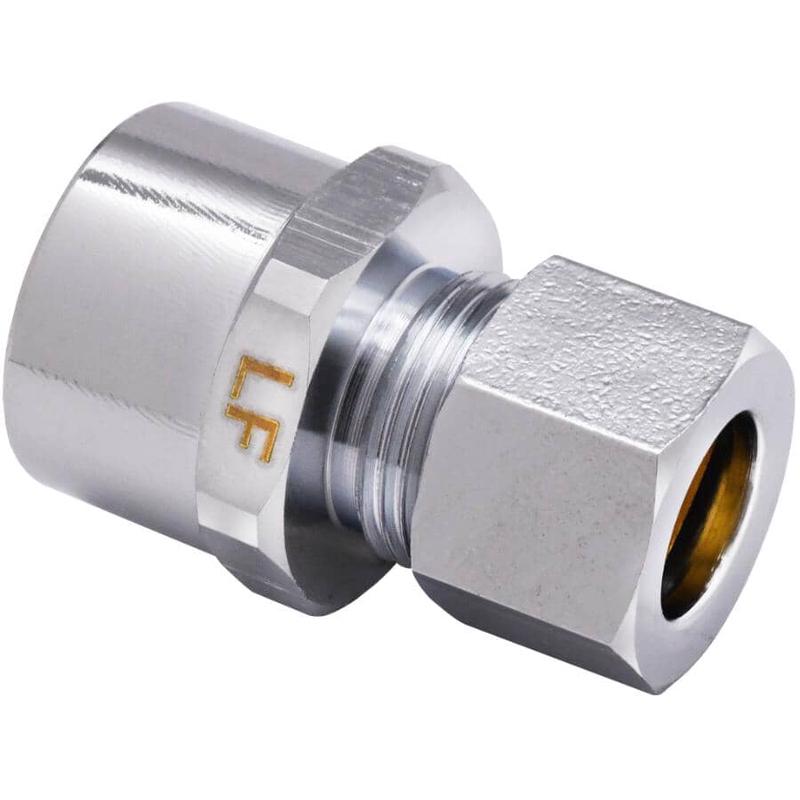 1/2\" Copper Sweat x 3/8\" Outside Diameter Compression Brass Connector - Chrome Plated