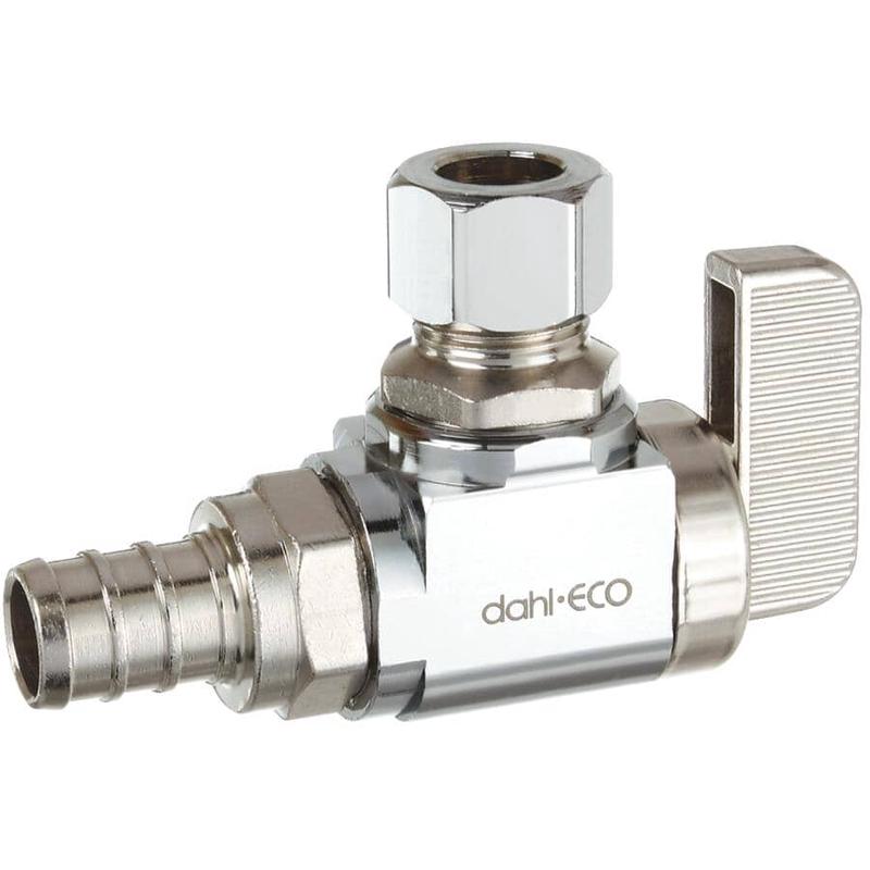 1/2\" PEX x 3/8\" Outside Diameter Compression Angle Brass Ball Valve