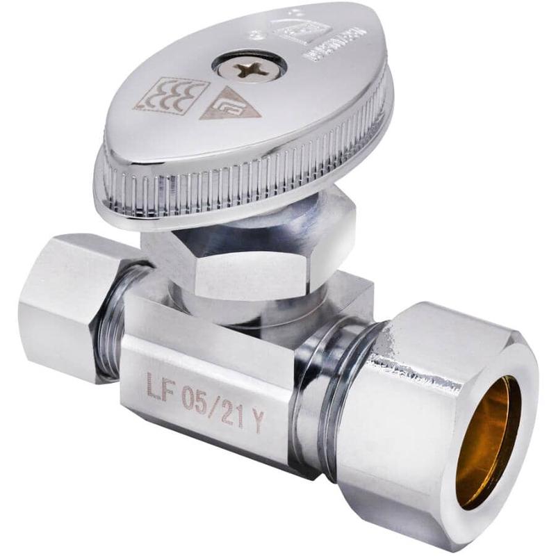 1/2\" Nominal Compression x 3/8\" Outside Diameter Compression Straight Stop Valve