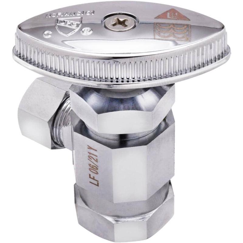 1/2\" FPT x 3/8\" Outside Diameter Compression Angle Stop Valve