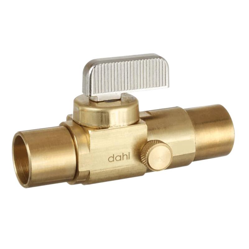 1/2\" Copper Stop Valve, with Brass Finish and Drain