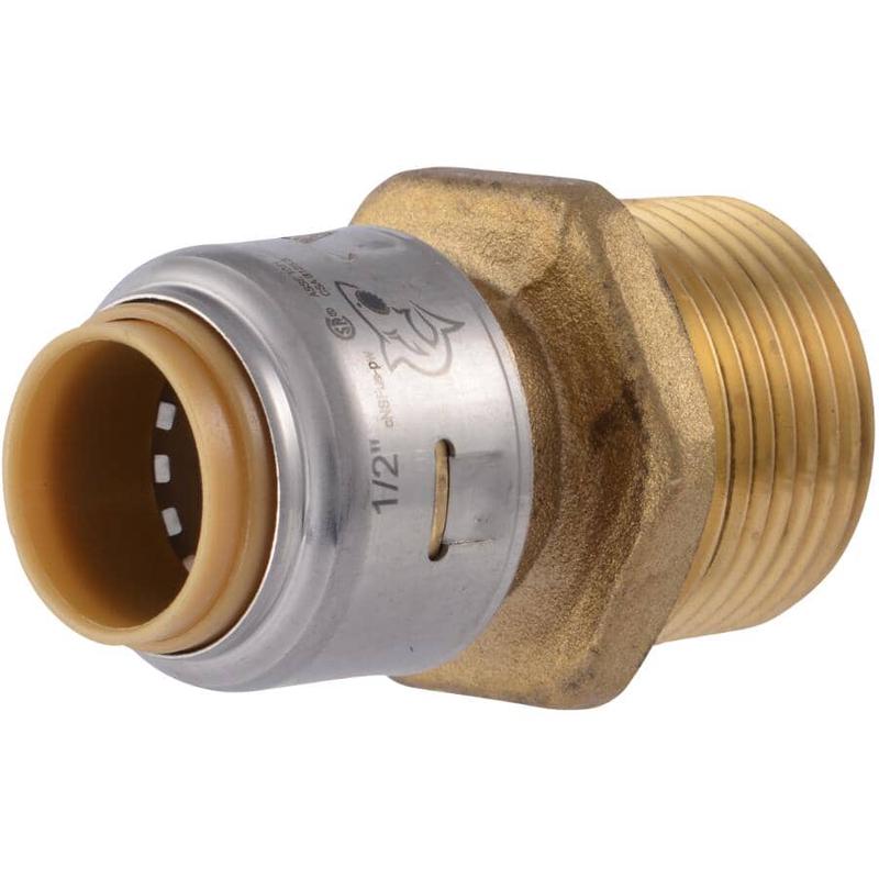 1/2\" Push Fit x 3/4\" MPT Brass Adapter