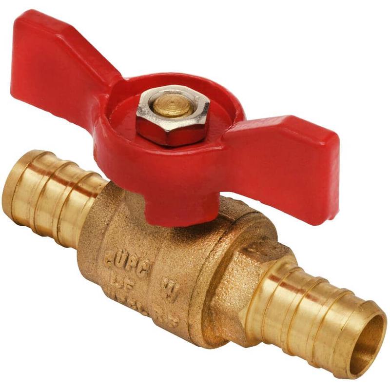 1/2\" PEX Brass T-Handle Ball Valve