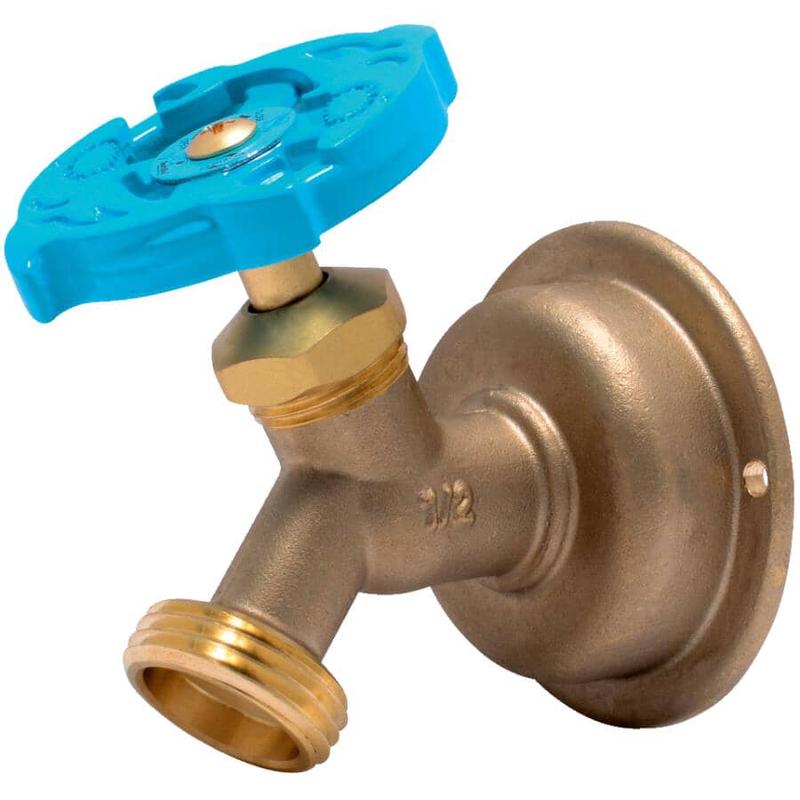 1/2\" Push Fit x 3/4\'\' Male Garden Hose Thread Hose Bibb - with Flange