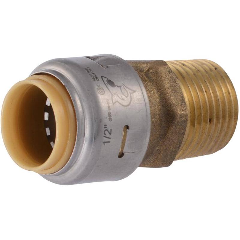 1/2\" Push Fit x 1/2\" MPT Brass Adapter