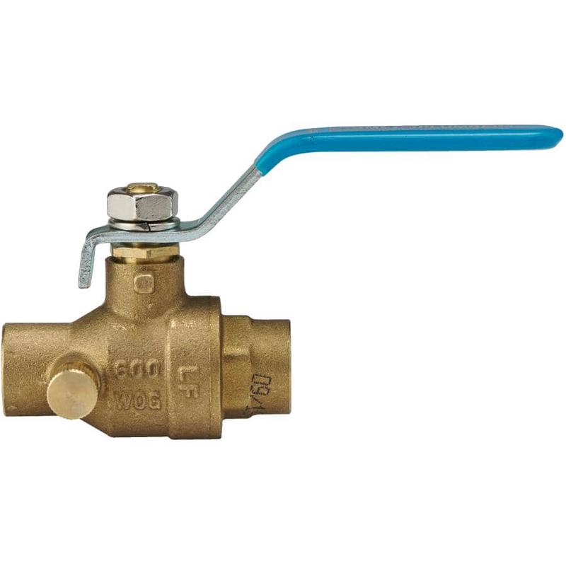 1/2\" Brass Ball Valve- with Drain