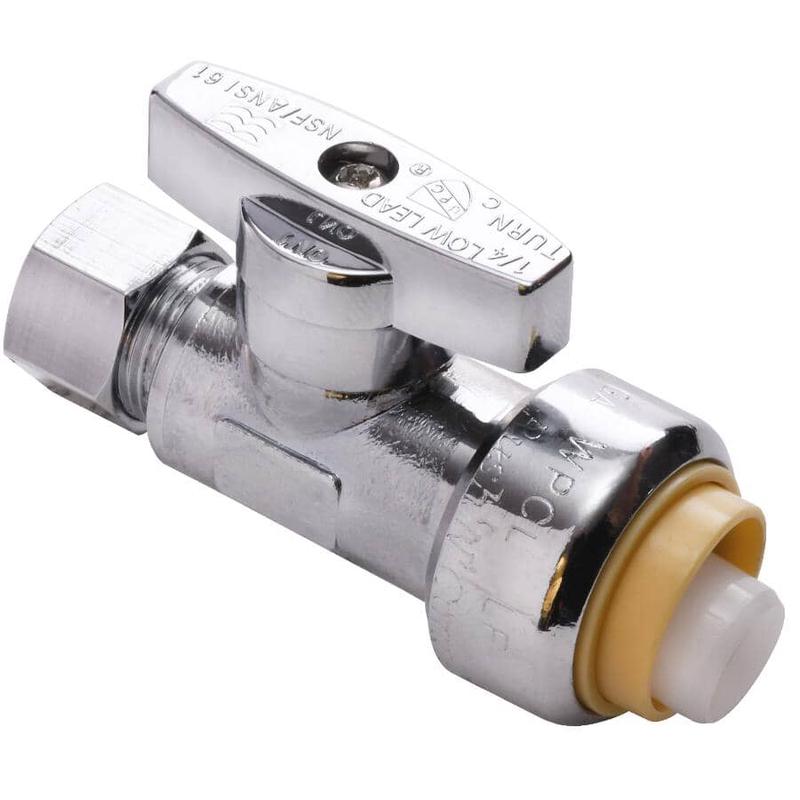 1/2\" Push Fit x 3/8\" Compression Push \'N\' Connect Straight Supply Stop Valve