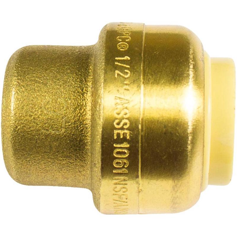 1/2\" Push \'N\' Connect Push Fit Brass Test Caps - 4 Pack
