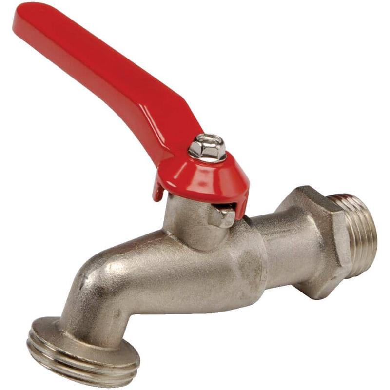 1/2\" Brass Bibb Faucet - with Lever Handle, Chrome