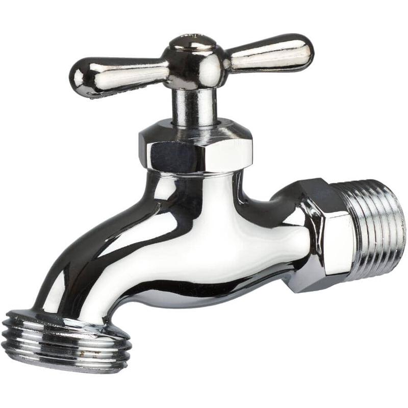 1/2\" Brass Bibb Faucet - Chrome