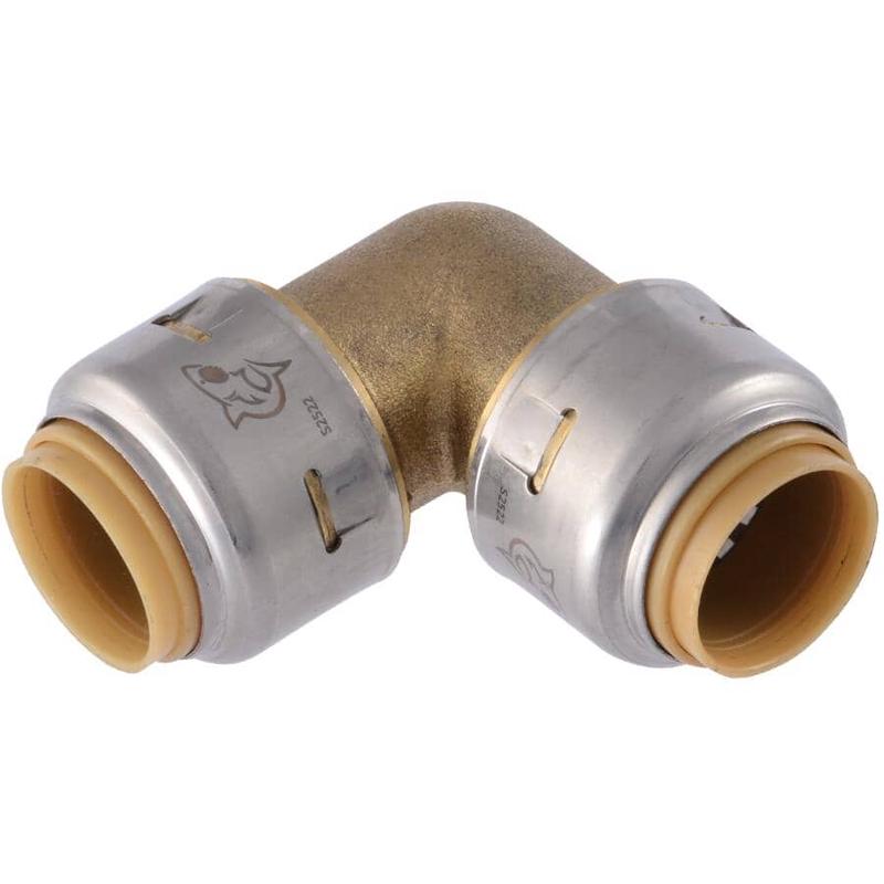 1/2\" Push Fit Brass 90 Degree Elbow